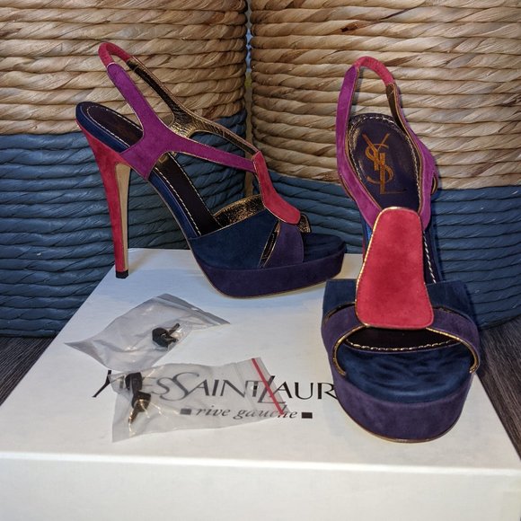 EUC (W36.5) - YSL Tribute 105 Suede Sandal - Picture 3 of 12